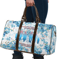Promoted To Grandparents Travel Bag Family Generations Blue Floral Silhouette Art
