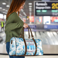 Promoted To Grandparents Travel Bag Family Generations Blue Floral Silhouette Art