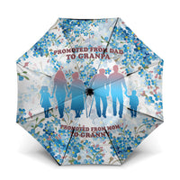 Promoted To Grandparents Umbrella Family Generations Blue Floral Silhouette Art