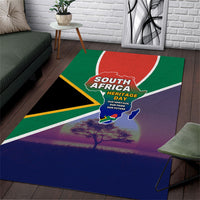 South Africa Heritage Day Area Rug Celebrating Roots Flag Map Sunset Savanna