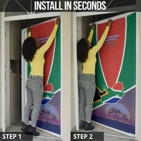 South Africa Heritage Day Door Cover Celebrating Roots Flag Map Sunset Savanna