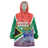 South Africa Heritage Day Kid Wearable Blanket Hoodie Celebrating Roots Flag Map Sunset Savanna