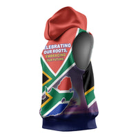 South Africa Heritage Day Sleeveless Hoodie Celebrating Roots Flag Map Sunset Savanna