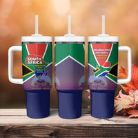 South Africa Heritage Day Tumbler With Handle Celebrating Roots Flag Map Sunset Savanna