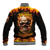 Magic Fire Skull Baseball Jacket I Can't Go To Hell The Devil Still Has A Rest Training Oder Against Me - Wonder Print Shop
