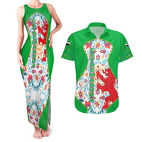 Extremadura Flag Couples Matching Tank Maxi Dress and Hawaiian Shirt Autonomous Community of Spain - Wonder Print Shop