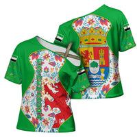 Extremadura Flag Cross Shoulder Shirt Autonomous Community of Spain - Wonder Print Shop