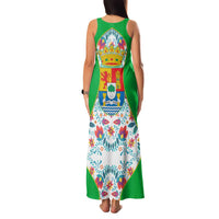 Extremadura Flag Family Matching Tank Maxi Dress and Hawaiian Shirt Autonomous Community of Spain - Wonder Print Shop