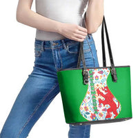 Extremadura Flag Leather Tote Bag Autonomous Community of Spain - Wonder Print Shop