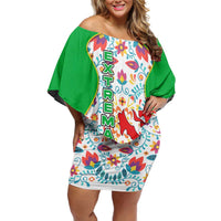 Extremadura Flag Off Shoulder Short Dress Autonomous Community of Spain - Wonder Print Shop