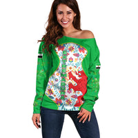 Extremadura Flag Off Shoulder Sweater Autonomous Community of Spain - Wonder Print Shop