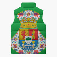 Extremadura Flag Sleeveless Puffer Jacket Autonomous Community of Spain - Wonder Print Shop