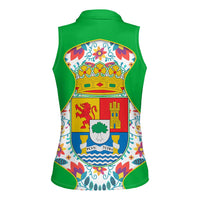 Extremadura Flag Women Sleeveless Polo Shirt Autonomous Community of Spain - Wonder Print Shop