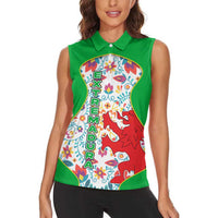 Extremadura Flag Women Sleeveless Polo Shirt Autonomous Community of Spain - Wonder Print Shop