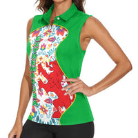 Extremadura Flag Women Sleeveless Polo Shirt Autonomous Community of Spain - Wonder Print Shop