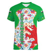 Extremadura Flag Women V-Neck T-Shirt Autonomous Community of Spain - Wonder Print Shop