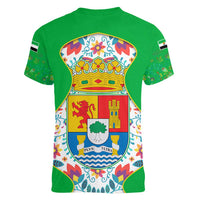 Extremadura Flag Women V-Neck T-Shirt Autonomous Community of Spain - Wonder Print Shop