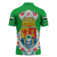 Extremadura Flag Zipper Polo Shirt Autonomous Community of Spain - Wonder Print Shop