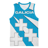 Galicia Flag Basketball Jersey Autonomous Community of Spain - Wonder Print Shop
