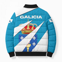 Galicia Flag Bomber Puffer Jacket Autonomous Community of Spain - Wonder Print Shop