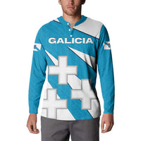 Galicia Flag Button Sweatshirt Autonomous Community of Spain - Wonder Print Shop