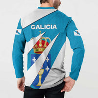 Galicia Flag Button Sweatshirt Autonomous Community of Spain - Wonder Print Shop