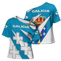 Galicia Flag Cross Shoulder Shirt Autonomous Community of Spain - Wonder Print Shop