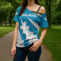 Galicia Flag Cross Shoulder Shirt Autonomous Community of Spain - Wonder Print Shop