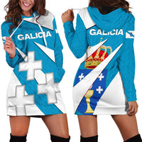 Galicia Flag Hoodie Dress Autonomous Community of Spain - Wonder Print Shop