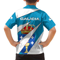 Galicia Flag Kid Hawaiian Shirt Autonomous Community of Spain - Wonder Print Shop