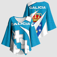 Galicia Flag Kimono Sleeve Blouse Autonomous Community of Spain - Wonder Print Shop