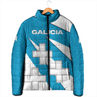 Galicia Flag Padded Jacket Autonomous Community of Spain - Wonder Print Shop