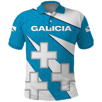 Galicia Flag Polo Shirt Autonomous Community of Spain - Wonder Print Shop