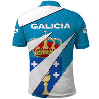 Galicia Flag Polo Shirt Autonomous Community of Spain - Wonder Print Shop