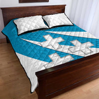 Galicia Flag Quilt Bed Set Autonomous Community of Spain - Wonder Print Shop