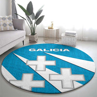 Galicia Flag Round Carpet Autonomous Community of Spain - Wonder Print Shop