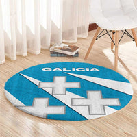 Galicia Flag Round Carpet Autonomous Community of Spain - Wonder Print Shop