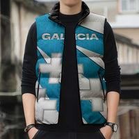 Galicia Flag Sleeveless Puffer Jacket Autonomous Community of Spain - Wonder Print Shop