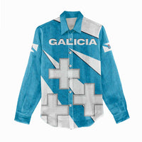 Galicia Flag Women Casual Shirt Autonomous Community of Spain - Wonder Print Shop