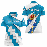 Galicia Flag Women Polo Shirt Autonomous Community of Spain - Wonder Print Shop
