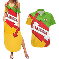 La Rioja Flag Couples Matching Summer Maxi Dress and Hawaiian Shirt Autonomous Community of Spain - Wonder Print Shop