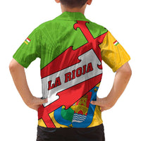 La Rioja Flag Family Matching Long Sleeve Bodycon Dress and Hawaiian Shirt Autonomous Community of Spain - Wonder Print Shop