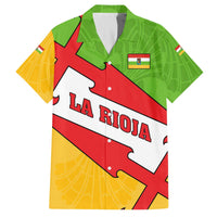 La Rioja Flag Family Matching Off The Shoulder Long Sleeve Dress and Hawaiian Shirt Autonomous Community of Spain - Wonder Print Shop