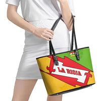 La Rioja Flag Leather Tote Bag Autonomous Community of Spain - Wonder Print Shop
