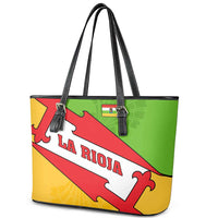 La Rioja Flag Leather Tote Bag Autonomous Community of Spain - Wonder Print Shop