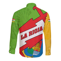 La Rioja Flag Long Sleeve Button Shirt Autonomous Community of Spain - Wonder Print Shop