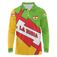 La Rioja Flag Long Sleeve Polo Shirt Autonomous Community of Spain - Wonder Print Shop