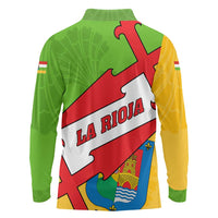 La Rioja Flag Long Sleeve Polo Shirt Autonomous Community of Spain - Wonder Print Shop