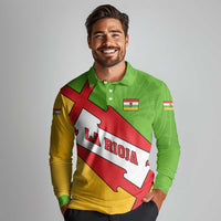 La Rioja Flag Long Sleeve Polo Shirt Autonomous Community of Spain - Wonder Print Shop