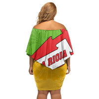 La Rioja Flag Off Shoulder Short Dress Autonomous Community of Spain - Wonder Print Shop